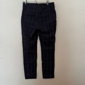 A New Day Windowpane Plaid Pants Womens Size 8 grey& White, Side Zip Office